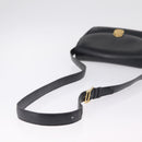 CELINE Shoulder Bag Leather Black Gold Auth 210766-7