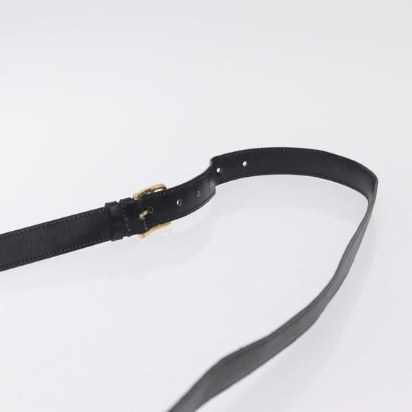 CELINE Shoulder Bag Leather Black Gold Auth 210766