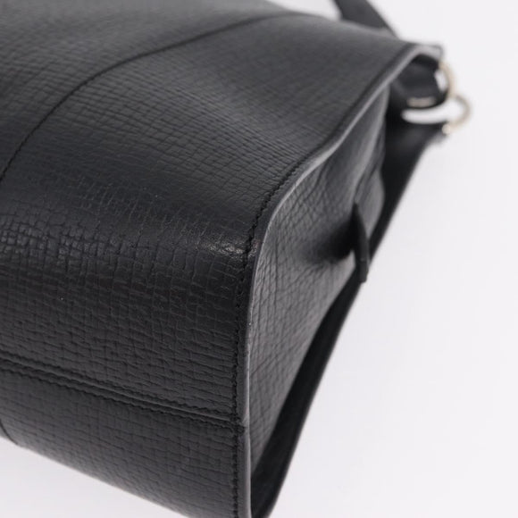 LOEWE Tote Bag Leather Black Silver Auth 210767V