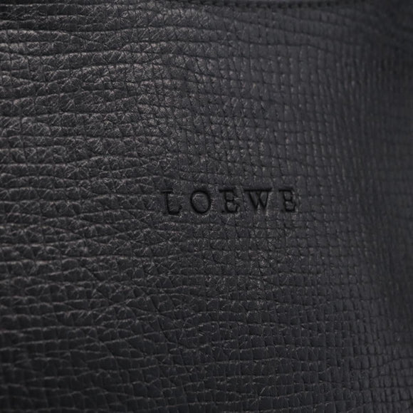 LOEWE Tote Bag Leather Black Silver Auth 210767V