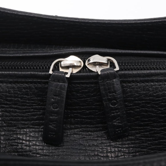 LOEWE Tote Bag Leather Black Silver Auth 210767V