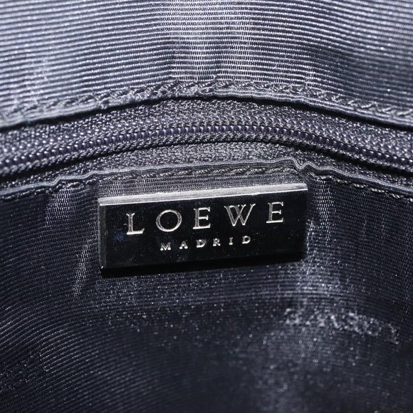LOEWE Tote Bag Leather Black Silver Auth 210767V