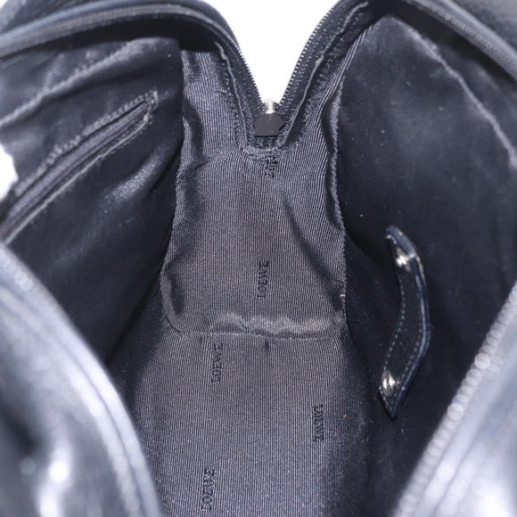 LOEWE Tote Bag Leather Black Silver Auth 210767V