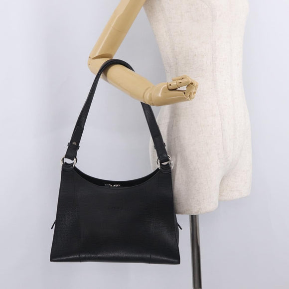 LOEWE Tote Bag Leather Black Silver Auth 210767V