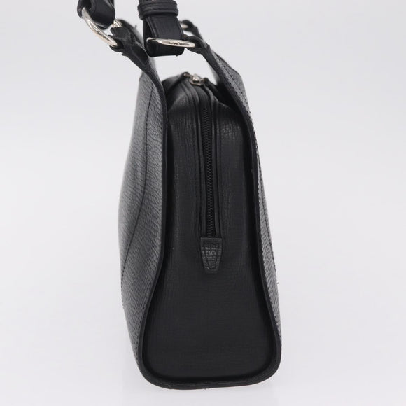 LOEWE Tote Bag Leather Black Silver Auth 210767V