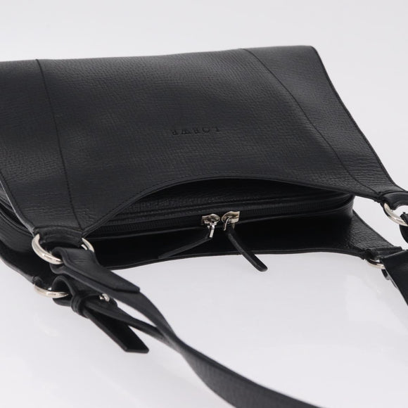 LOEWE Tote Bag Leather Black Silver Auth 210767V