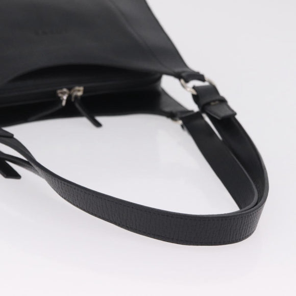 LOEWE Tote Bag Leather Black Silver Auth 210767V