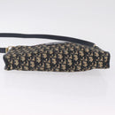 Christian Dior Trotter Canvas Shoulder Bag Navy Gold Auth 210768-13