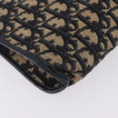 Christian Dior Trotter Canvas Shoulder Bag Navy Gold Auth 210768-14
