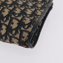 Christian Dior Trotter Canvas Shoulder Bag Navy Gold Auth 210768-15