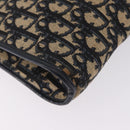 Christian Dior Trotter Canvas Shoulder Bag Navy Gold Auth 210768-16