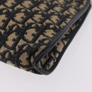 Christian Dior Trotter Canvas Shoulder Bag Navy Gold Auth 210768-17
