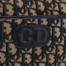 Christian Dior Trotter Canvas Shoulder Bag Navy Gold Auth 210768-18