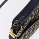 Christian Dior Trotter Canvas Shoulder Bag Navy Gold Auth 210768-19