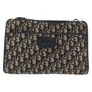 Christian Dior Trotter Canvas Shoulder Bag Navy Gold Auth 210768-2