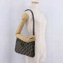 Christian Dior Trotter Canvas Shoulder Bag Navy Gold Auth 210768-25