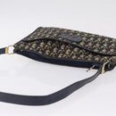 Christian Dior Trotter Canvas Shoulder Bag Navy Gold Auth 210768-8