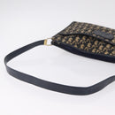 Christian Dior Trotter Canvas Shoulder Bag Navy Gold Auth 210768-9