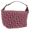 Christian Dior Trotter Canvas Hand Bag Red Gold Auth 210769V-1