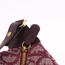 Christian Dior Trotter Canvas Hand Bag Red Gold Auth 210769V-16