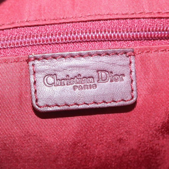 Christian Dior Trotter Canvas Hand Bag Red Gold Auth 210769V