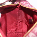 Christian Dior Trotter Canvas Hand Bag Red Gold Auth 210769V-20