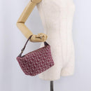 Christian Dior Trotter Canvas Hand Bag Red Gold Auth 210769V-24
