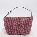 Christian Dior Trotter Canvas Hand Bag Red Gold Auth 210769V-25