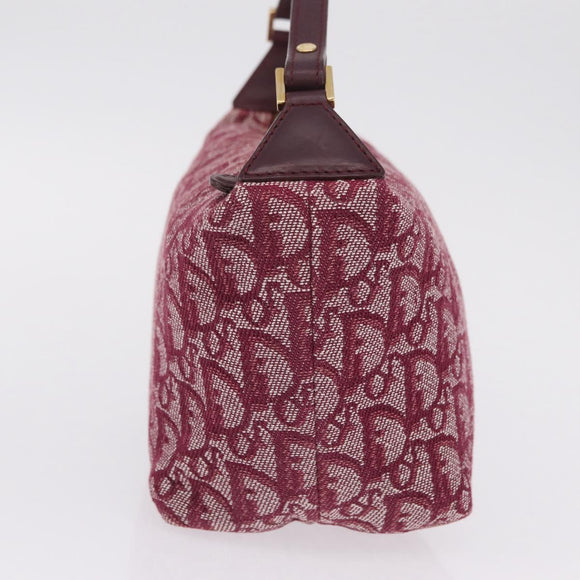 Christian Dior Trotter Canvas Hand Bag Red Gold Auth 210769V