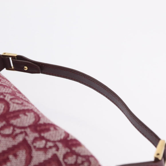 Christian Dior Trotter Canvas Hand Bag Red Gold Auth 210769V