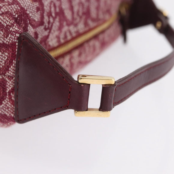 Christian Dior Trotter Canvas Hand Bag Red Gold Auth 210769V