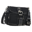 PRADA Shoulder Bag Nylon Black Silver Auth 210770V-1