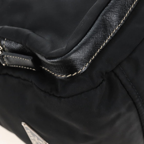 PRADA Shoulder Bag Nylon Black Silver Auth 210770V