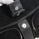 PRADA Shoulder Bag Nylon Black Silver Auth 210770V-19