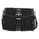 PRADA Shoulder Bag Nylon Black Silver Auth 210770V-2