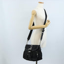 PRADA Shoulder Bag Nylon Black Silver Auth 210770V-28