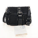PRADA Shoulder Bag Nylon Black Silver Auth 210770V-29