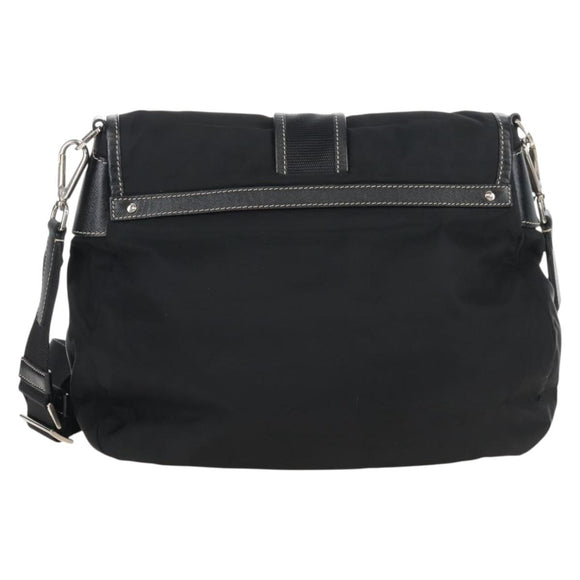PRADA Shoulder Bag Nylon Black Silver Auth 210770V