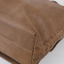 Bottega Veneta INTRECCIATO Shoulder Bag Leather Beige 221065 Auth 210771A-16