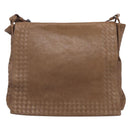 Bottega Veneta INTRECCIATO Shoulder Bag Leather Beige 221065 Auth 210771A-2