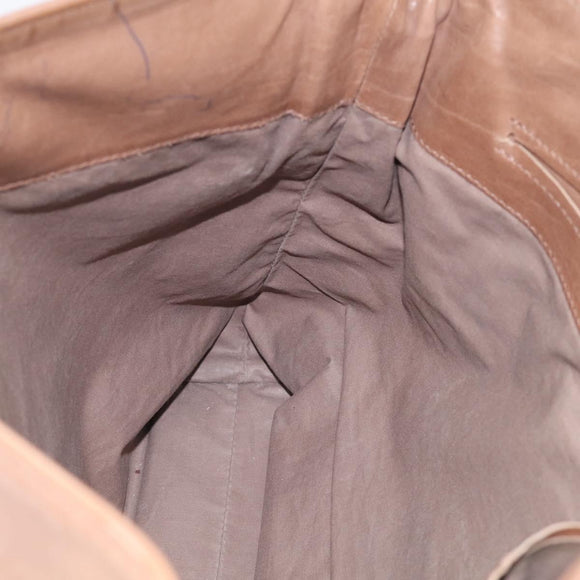Bottega Veneta INTRECCIATO Shoulder Bag Leather Beige 221065 Auth 210771A