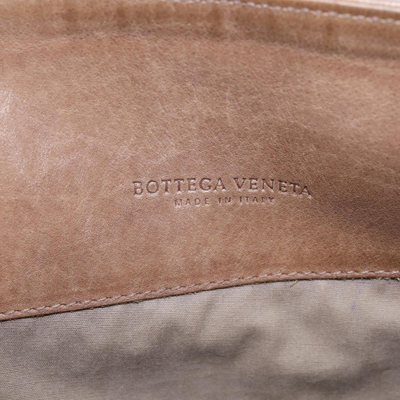 Bottega Veneta INTRECCIATO Shoulder Bag Leather Beige 221065 Auth 210771A