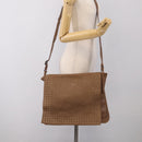Bottega Veneta INTRECCIATO Shoulder Bag Leather Beige 221065 Auth 210771A-27