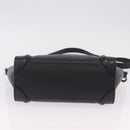 CELINE Luggage Nano Hand Bag Leather 2way Black Silver Auth 210773M-11