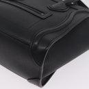 CELINE Luggage Nano Hand Bag Leather 2way Black Silver Auth 210773M-13