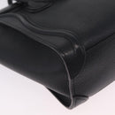 CELINE Luggage Nano Hand Bag Leather 2way Black Silver Auth 210773M-14