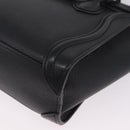 CELINE Luggage Nano Hand Bag Leather 2way Black Silver Auth 210773M-15