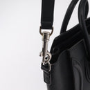 CELINE Luggage Nano Hand Bag Leather 2way Black Silver Auth 210773M-16