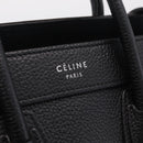 CELINE Luggage Nano Hand Bag Leather 2way Black Silver Auth 210773M-17