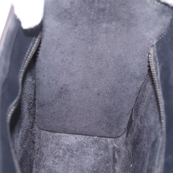 CELINE Luggage Nano Hand Bag Leather 2way Black Silver Auth 210773M